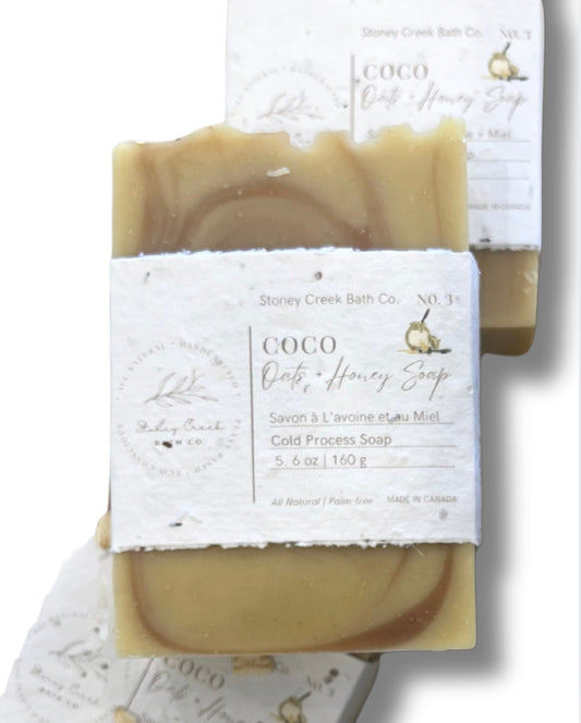 Natural Soap | Coco Oats & Honey - Unscented Soap with Colloidal Oats + Local Honey