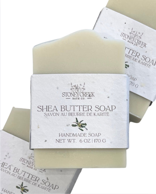 Natural Soap | Shea Butter Soap - Unscented Soap with Olive Oil + Shea Butter