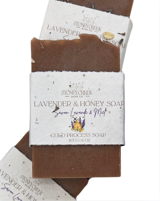 Natural Soap | Lavender & Honey - with Lavender, Vanilla + Local Honey