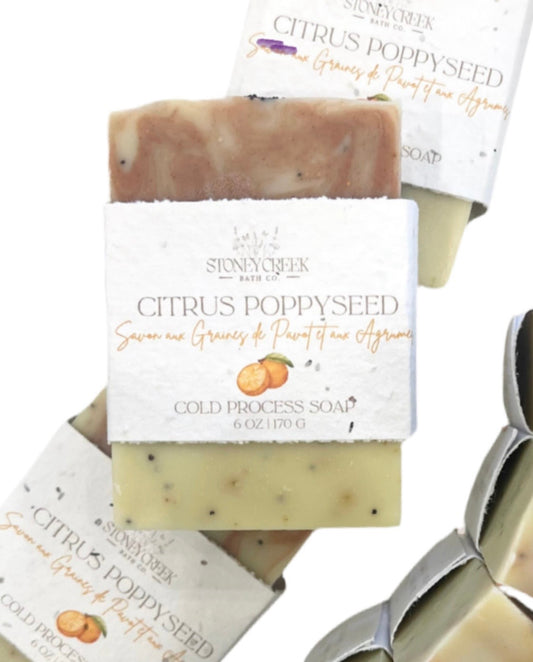 Natural Soap | Citrus Poppyseed - Exfoliating Soap with Lemon + Sweet Orange