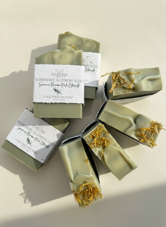 Natural Soap | Rosemary & Lemon - French Green Clay, Rosemary, Lemon and Lemongrass Soap