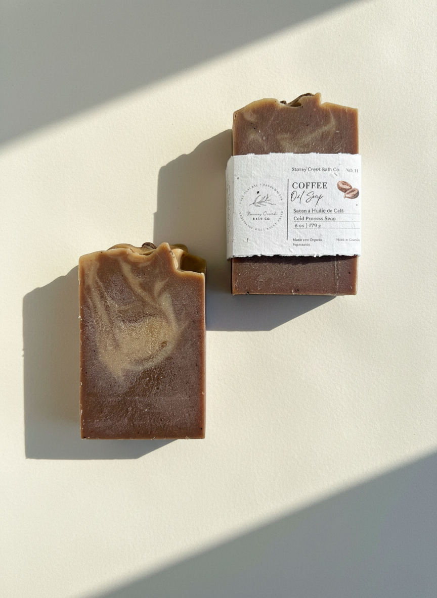 Natural Soap | Coffee Oil - Exfoliating Coffee Bean Soap with Vanilla
