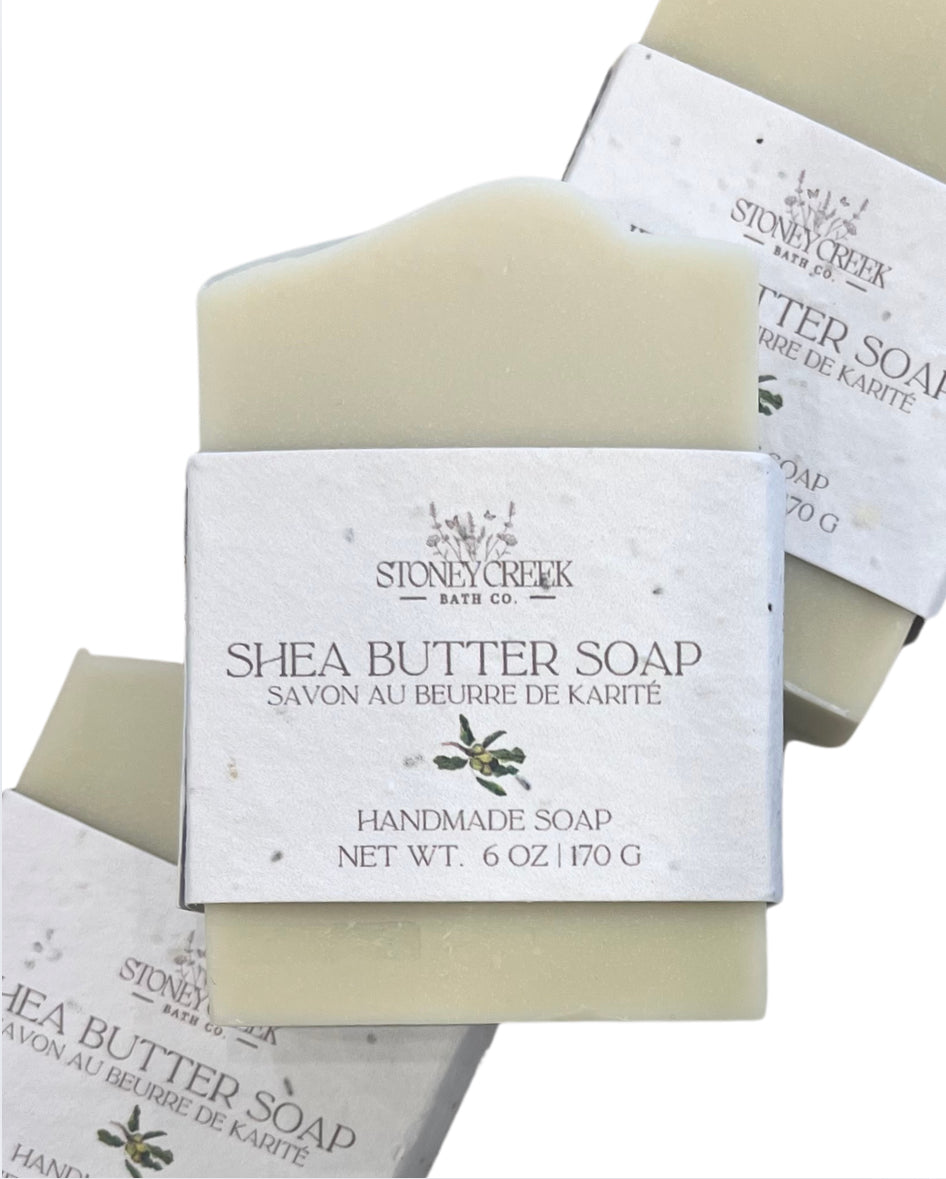 Natural Soap | Shea Butter Soap - Unscented Soap with Olive Oil + Shea Butter