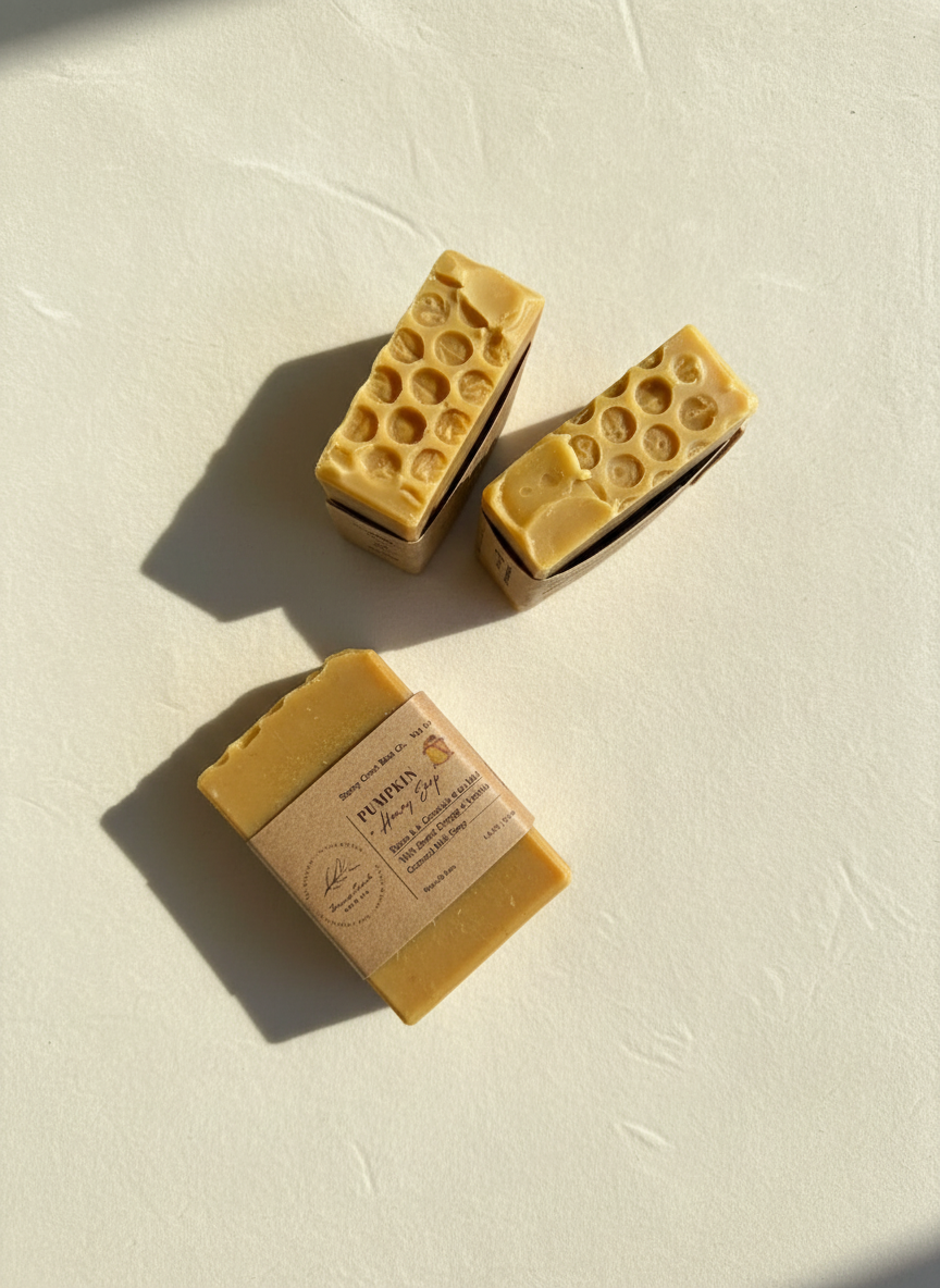 Natural Soap | Pumpkin + Honey - With Sweet Orange + Vanilla 