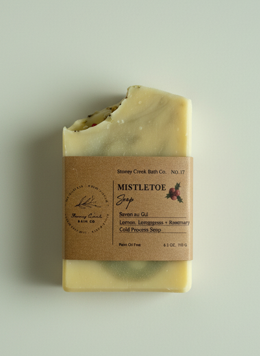 Natural Soap | Mistletoe - French Green Clay With Lemon, Lemongrass + Rosemary