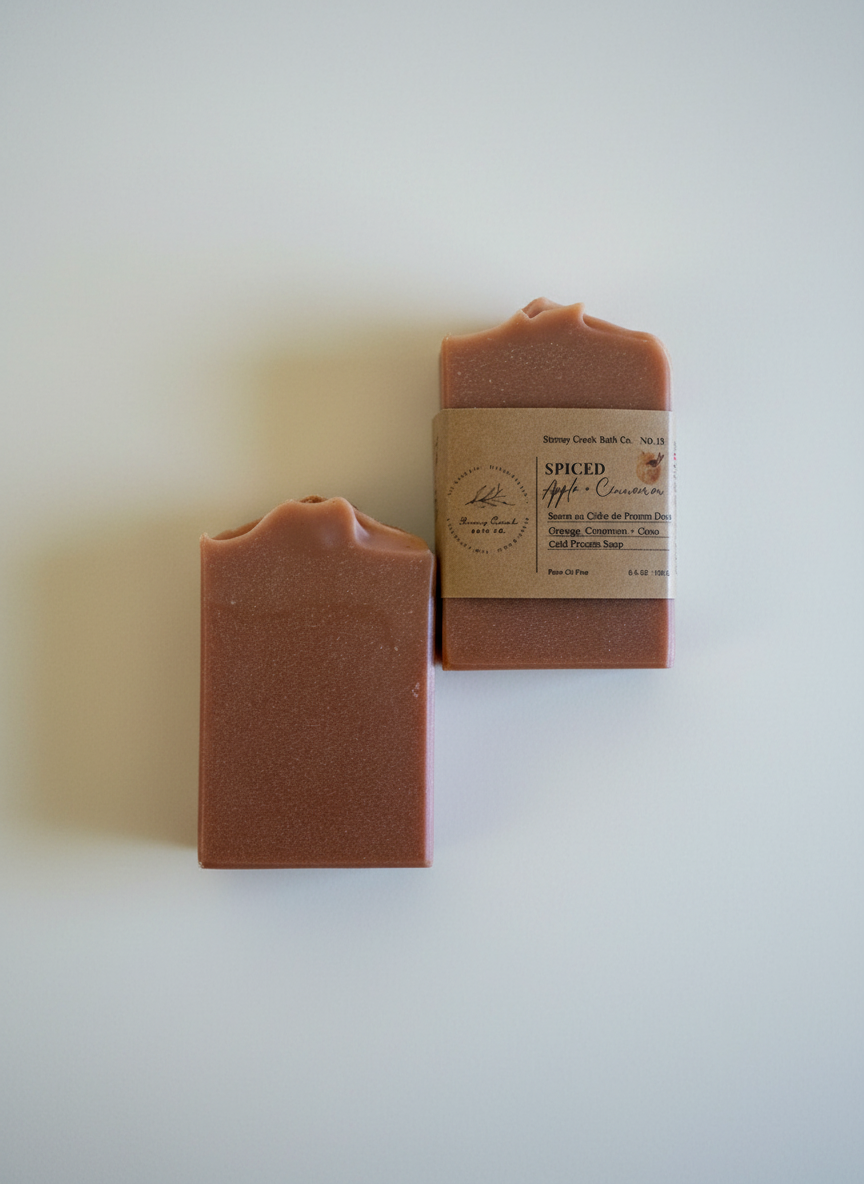 Natural Soap | Spiced Apple + Cinnamon - Fresh Apple Cider, Sweet Orange, Cinnamon + Clove