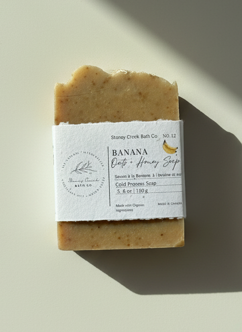 Natural Soap | Banana Oats + Honey - Creamy Unscented Soap with Colloidal Oats + Manuka Honey
