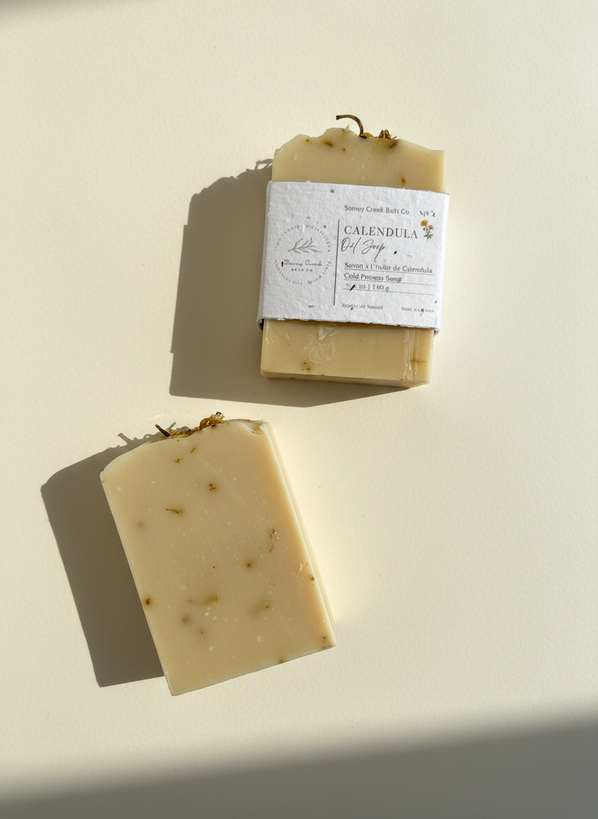 Natural Soap | Calendula Oil - Lemongrass + Calendula Flower Soap