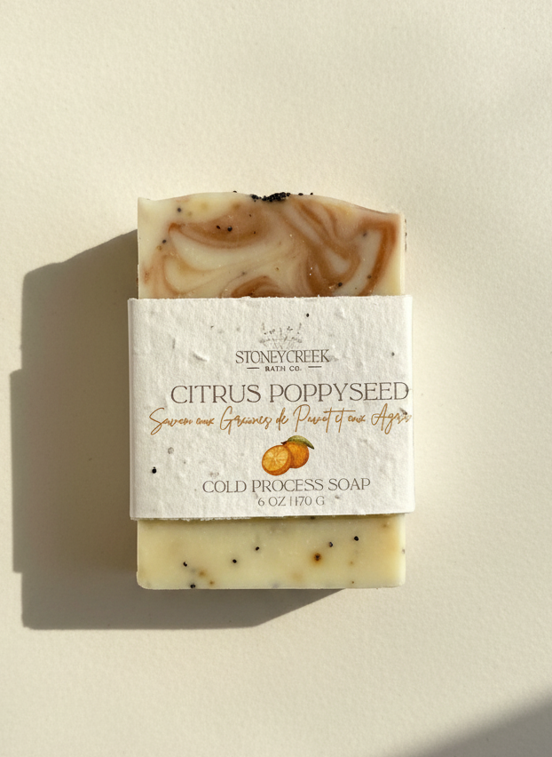 Natural Soap | Citrus Poppyseed - Exfoliating Soap with Lemon + Sweet Orange