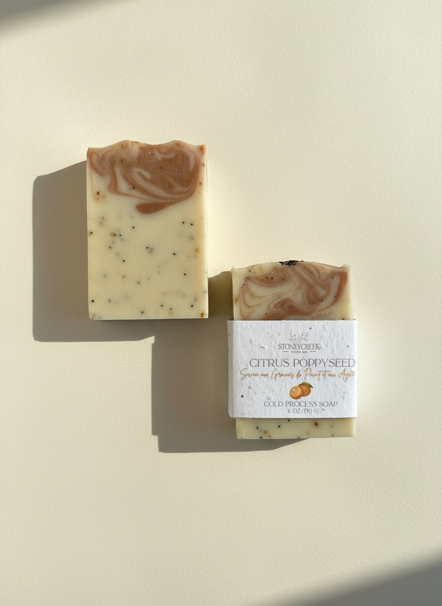 Natural Soap | Citrus Poppyseed - Exfoliating Soap with Lemon + Sweet Orange