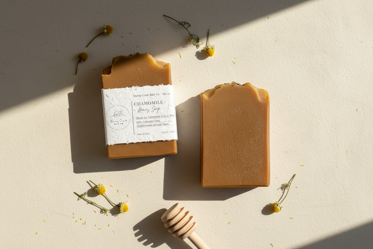 Chamomile + Honey Soap | Unscented Artisan Soap for Sensitive Skin